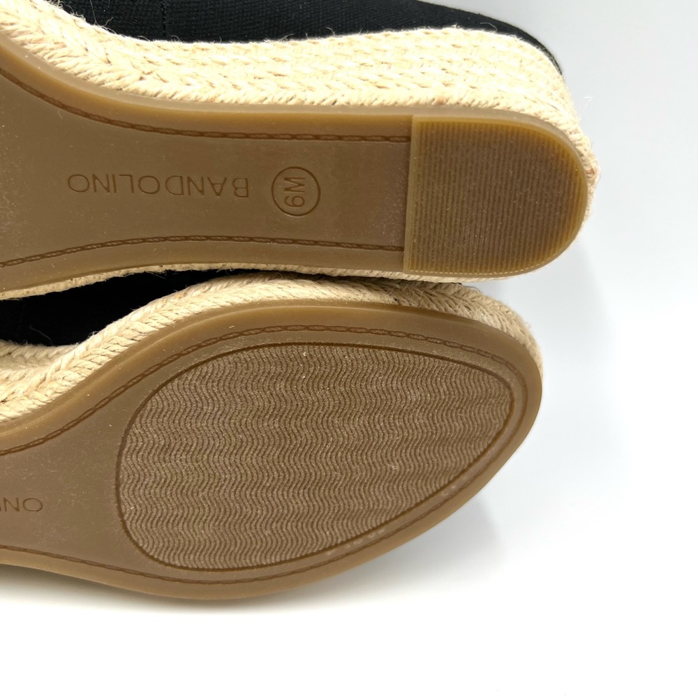 Bandolino Size 6 Nuri Black Fabric Espadrilles Open Toe Wedges Sandals Shoes - Picture 10 of 12